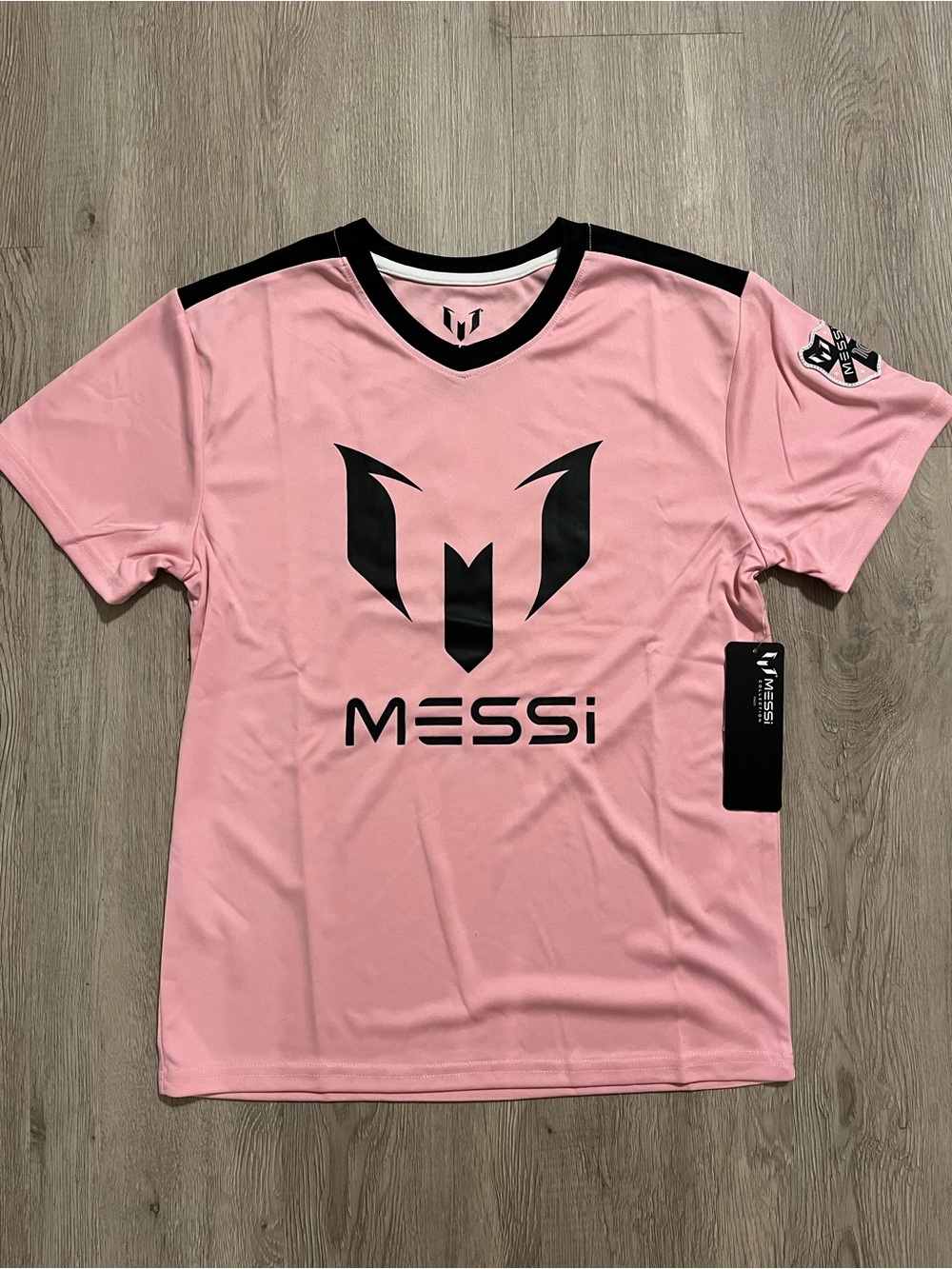 Kids Messi Pink Short-Sleeve Soccer Jersey